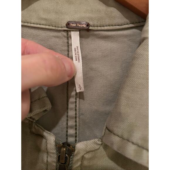 Free People Lennox Denim Green Utility Jumpsuit Size Small - Picture 6 of 10